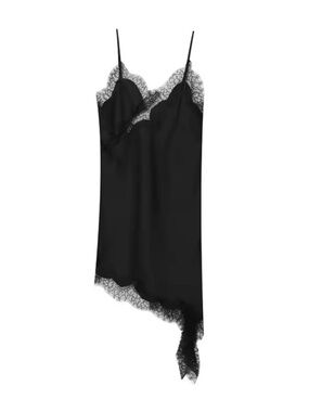 NWT - Lace Silk Slip Dress Black - Mini Dress - Y2K-Bohemian Zara Like